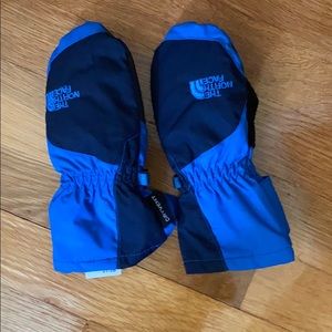 North Face blue mittens